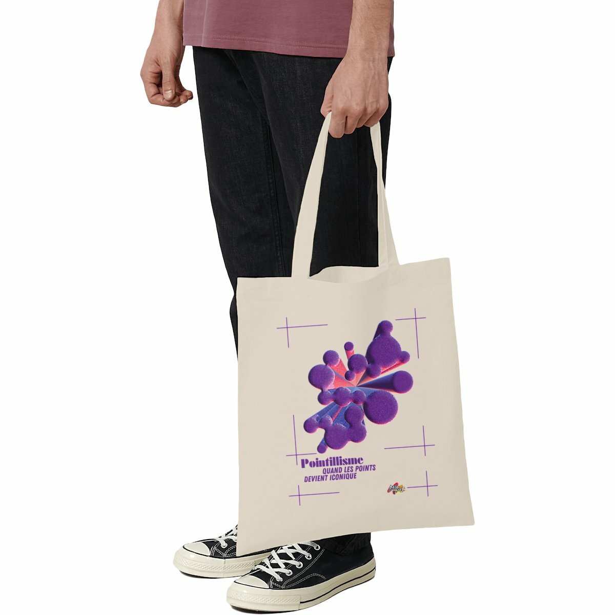 Image front Tote-bag léger - Tableau 3D - Points Iconiques