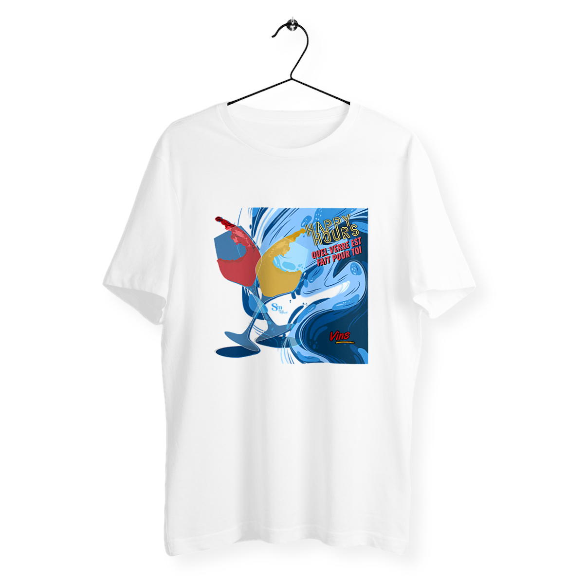 Image back T-shirt - Happy Hours - Vins