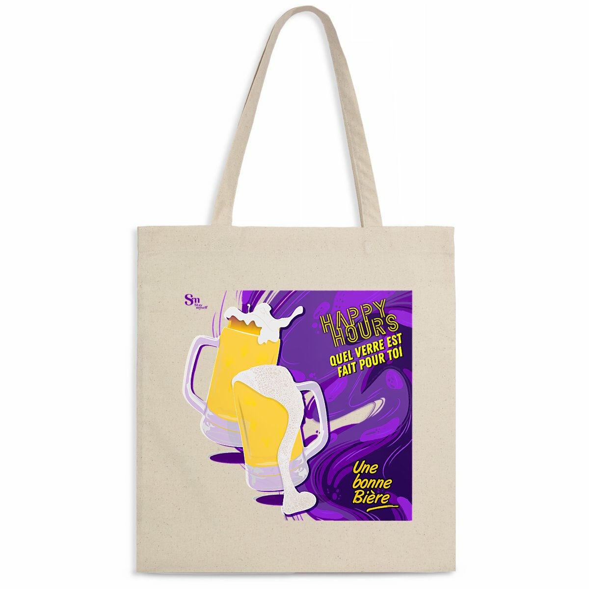 Image back Tote-bag léger - Happy Hours - Bière