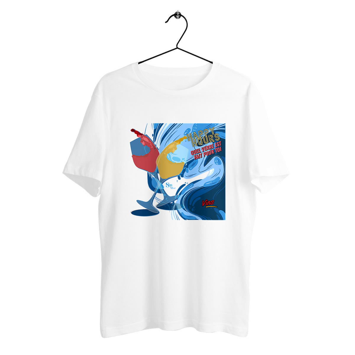 Image back T-shirt épais - Happy Hours - Vins