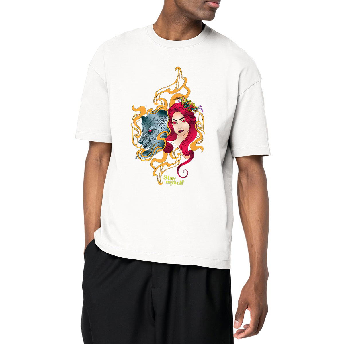 Image front T-shirt Oversize - Traditionnel Américain