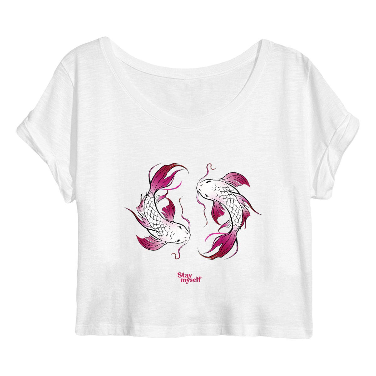 Image back Crop Top - Double Carpe Koi