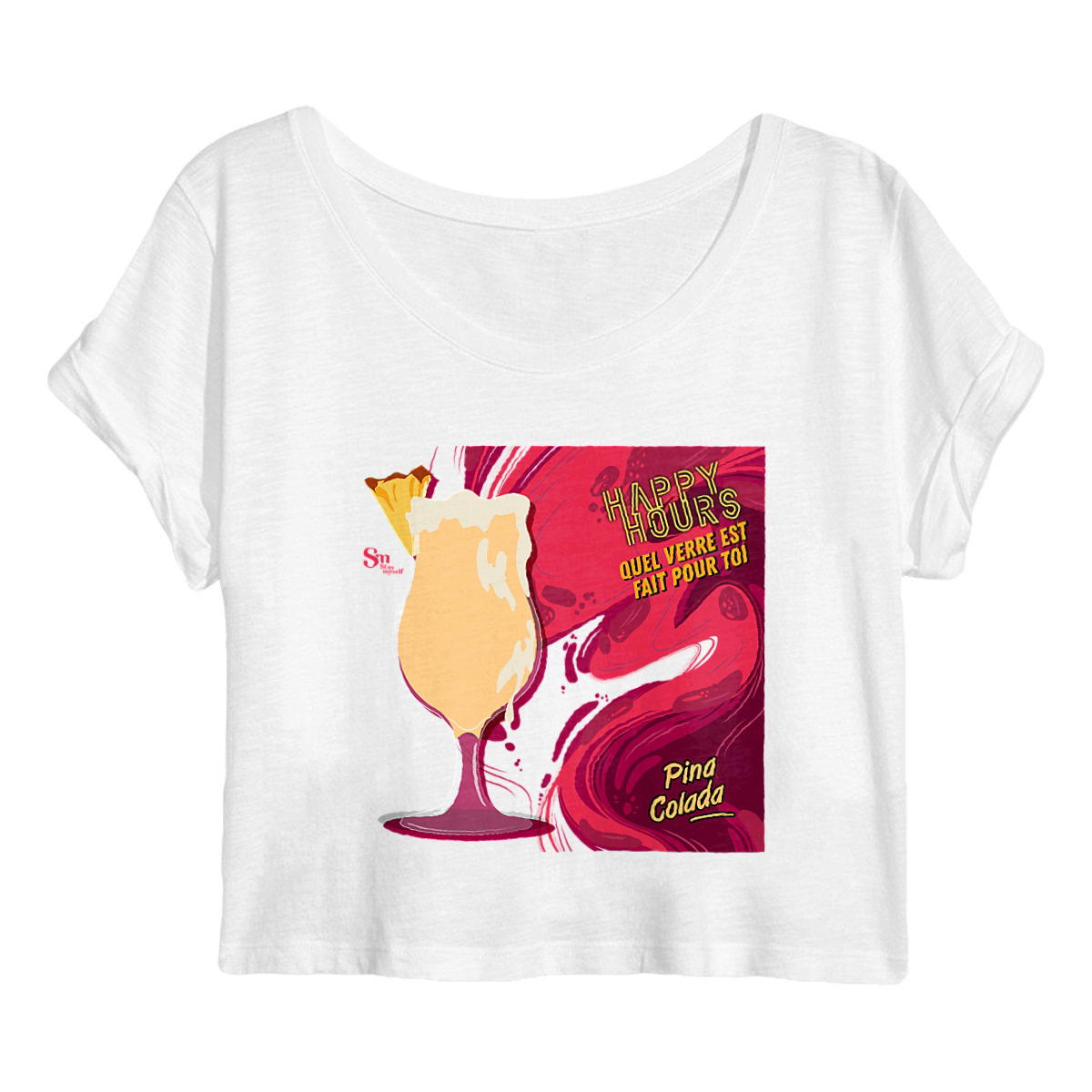 Image back Crop Top - Happy Hours - Pina Colada