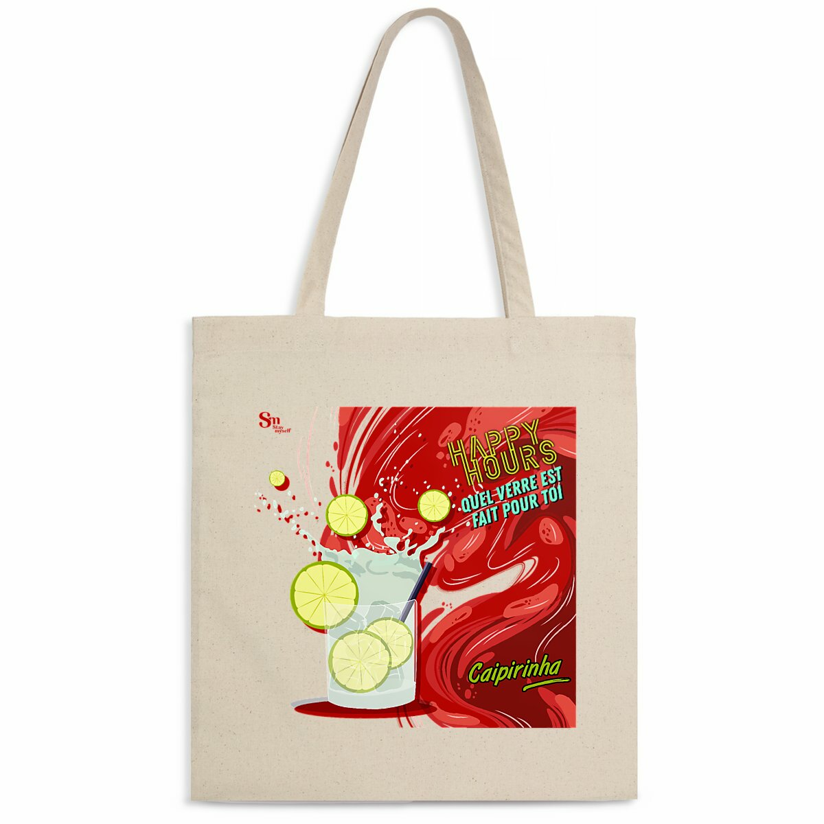 Image back Tote-bag léger - Happy Hours - Caipirinha
