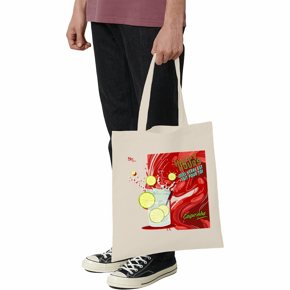 Image front Tote-bag léger - Happy Hours - Caipirinha