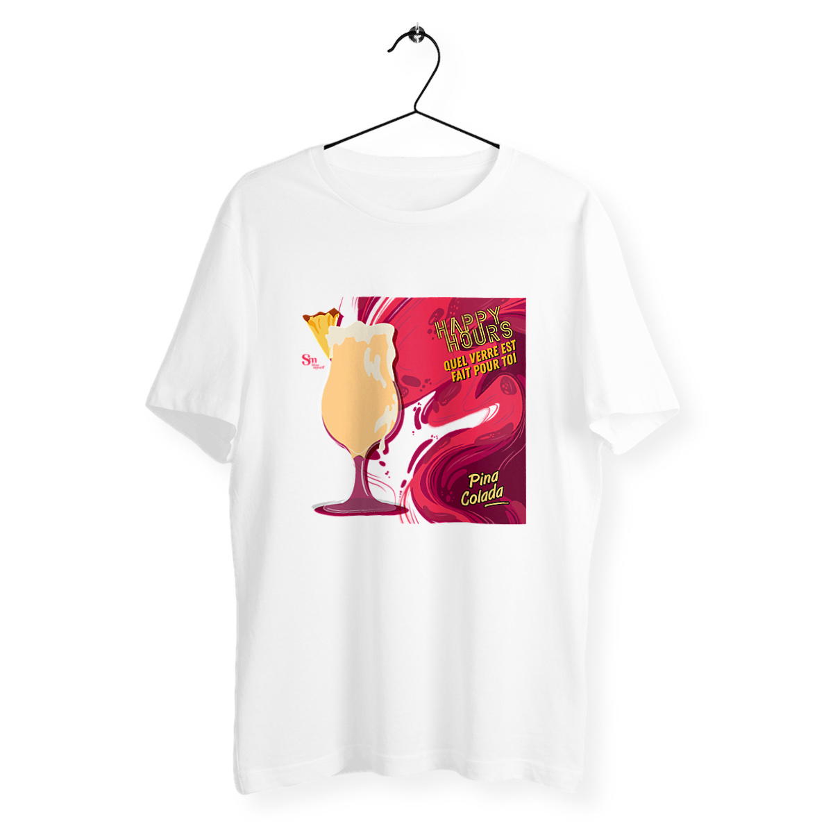 Image back T-shirt - Happy Hours - Pina Colada