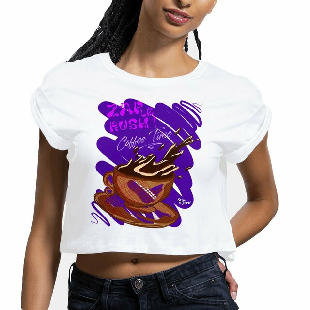Image front Crop Top - ZAP le Rush - Coffee Time