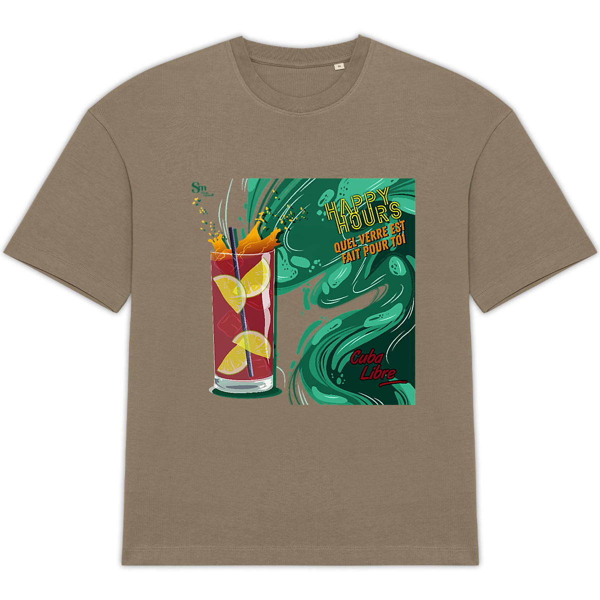 Image back T-shirt Oversize - Happy Hours - Cuba Libre