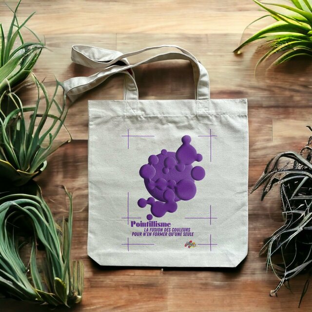 Image front Tote-bag - Tableau 3D - Fusion coloré