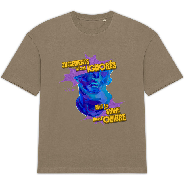 Image back T-shirt Oversize - STATUER no excuses - Shine Only