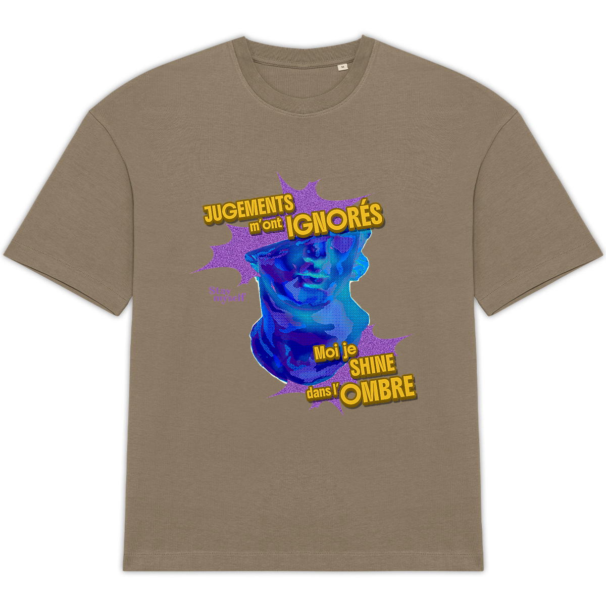 Image back T-shirt Oversize - STATUER no excuses - Shine Only