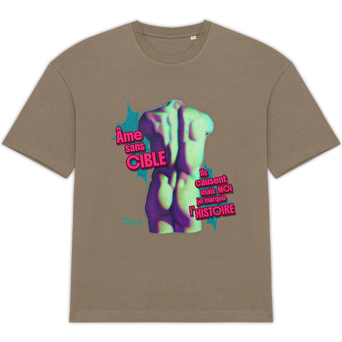 Image back T-shirt Oversize - STATUER no excuses - No cible