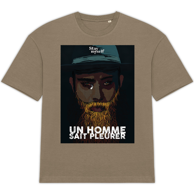 Image back T-shirt Oversize - Un homme sait pleurer