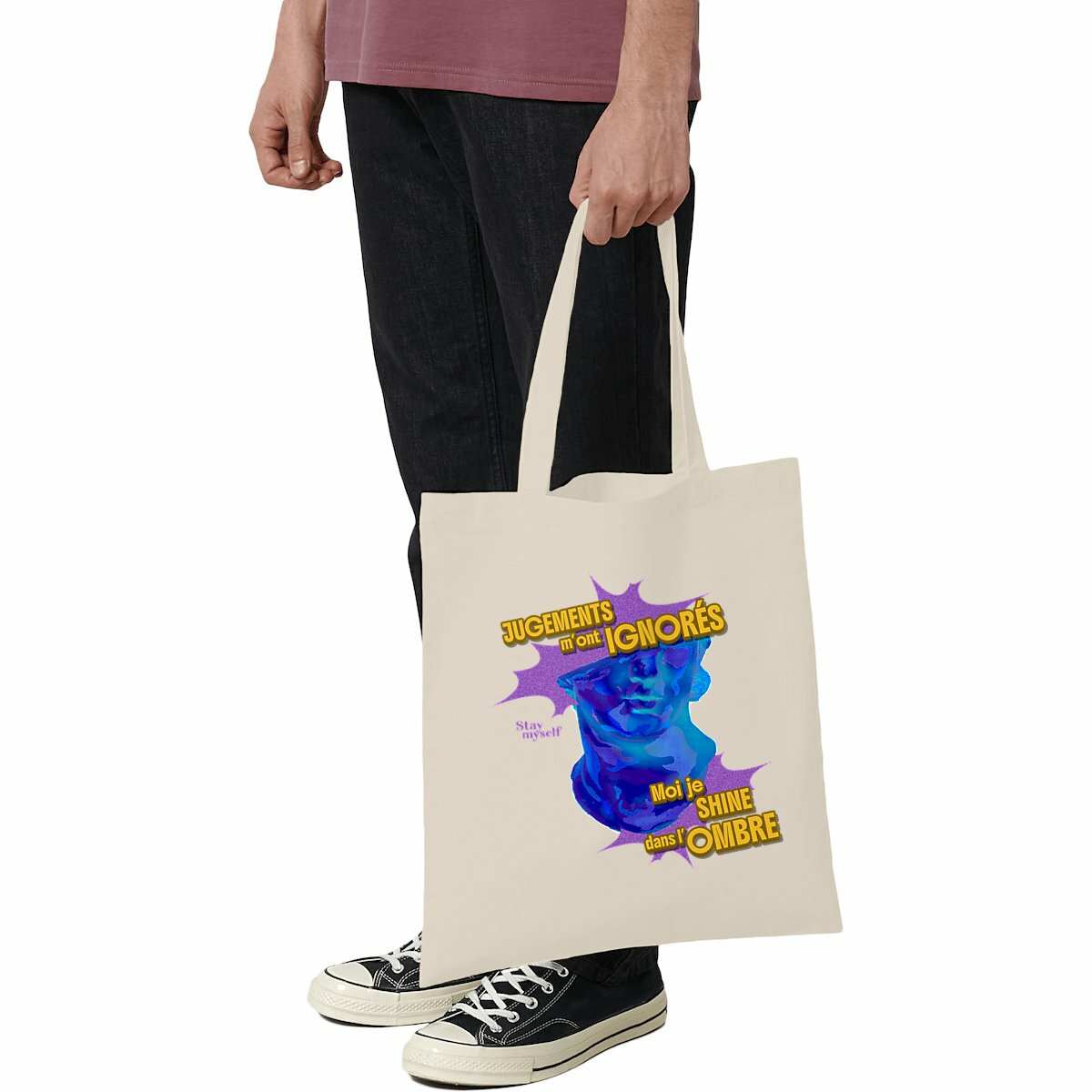 Image front Tote-bag léger - STATUER no excuses - Shine Only