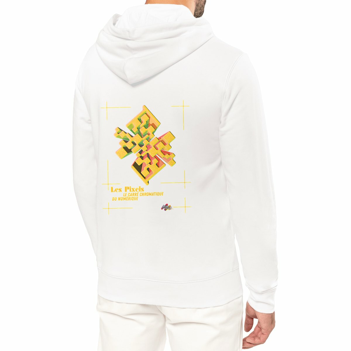 Image front Sweat à capuche - Tableau 3D - Carré Mosaïque