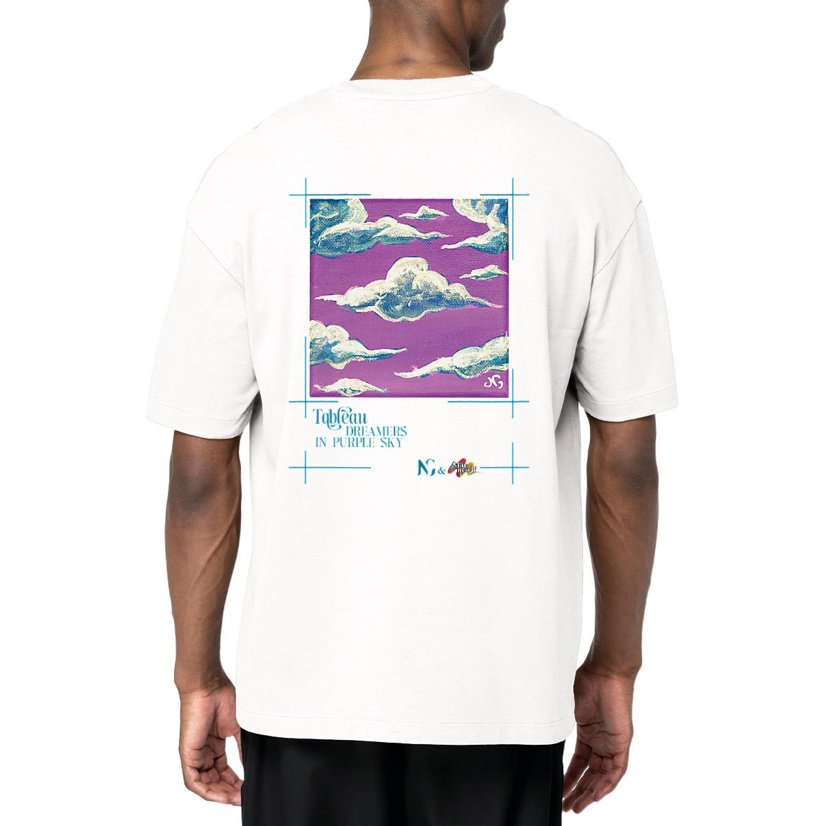 Image front T-shirt Oversize - Tableau - Dreamers Purple