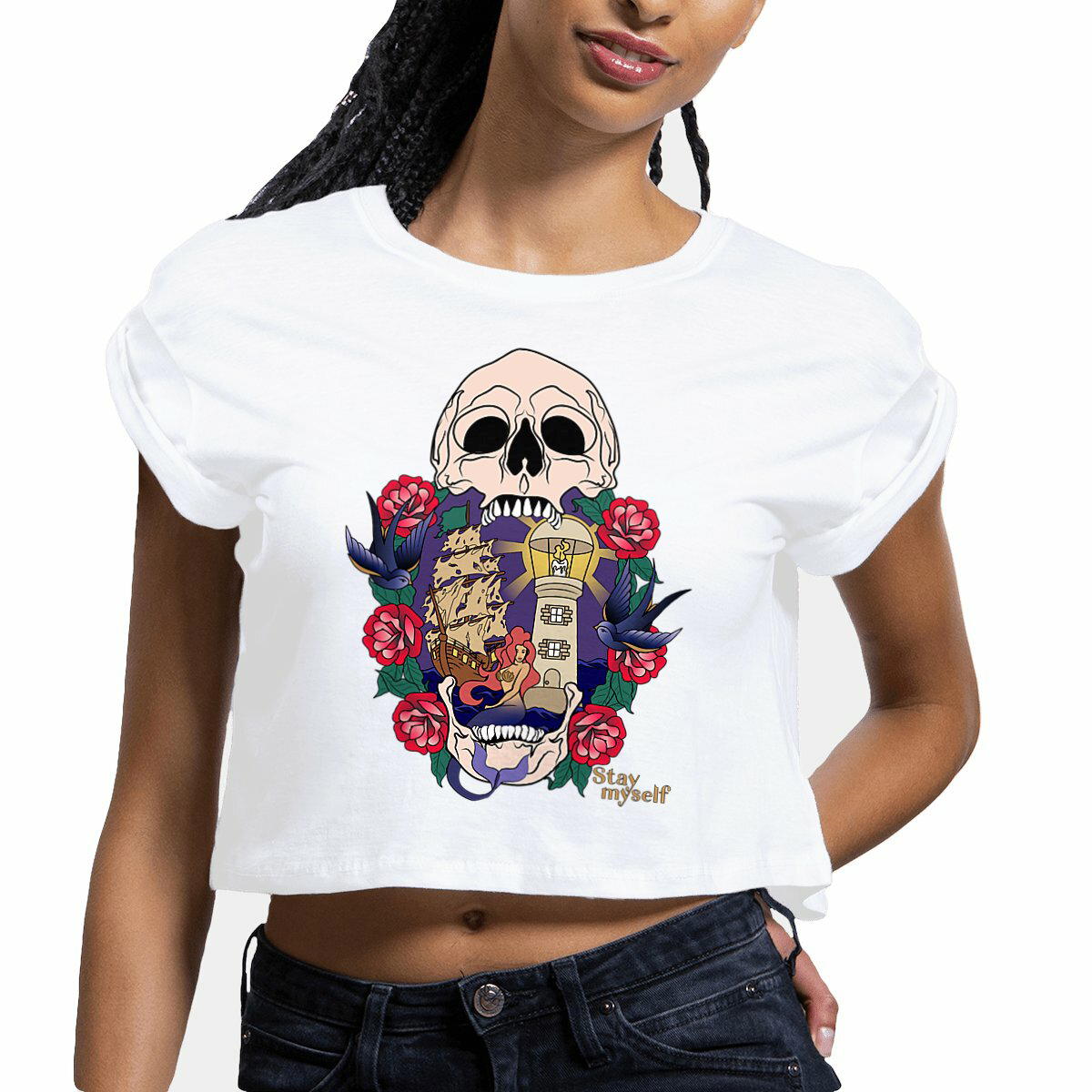 Image front Crop Top - Traditionnel Américain