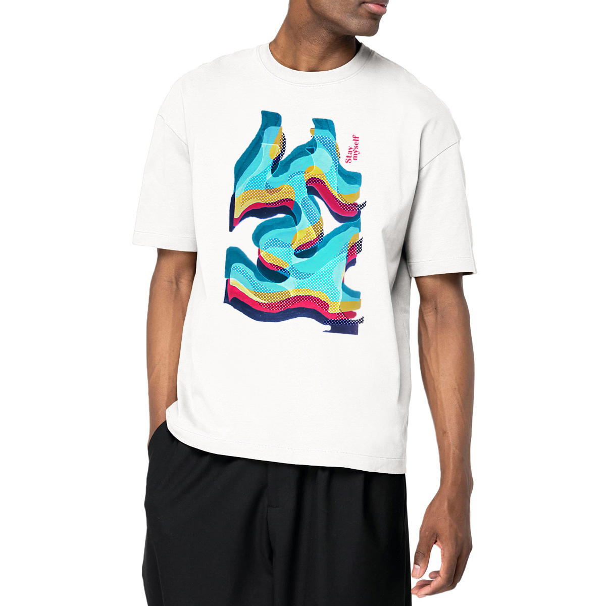Image front T-shirt Oversize - Color Flow