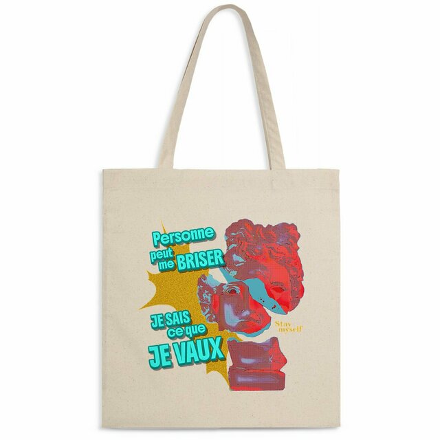 Image back Tote-bag léger - STATUER no excuses - Moi même