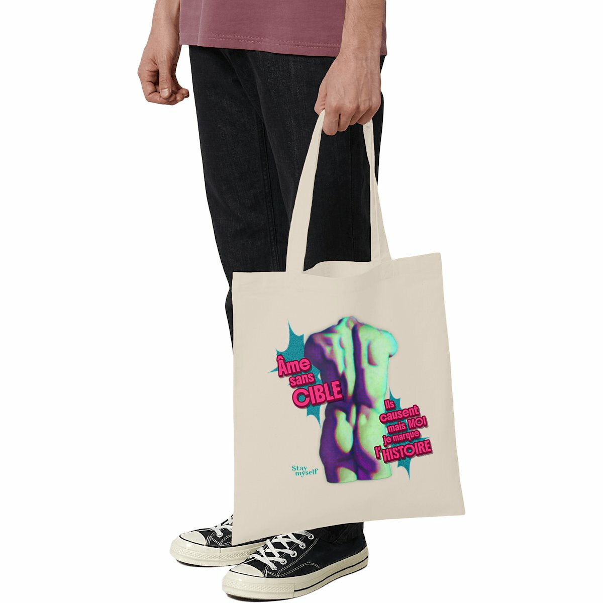 Image front Tote-bag léger - STATUER no excuses - No cible