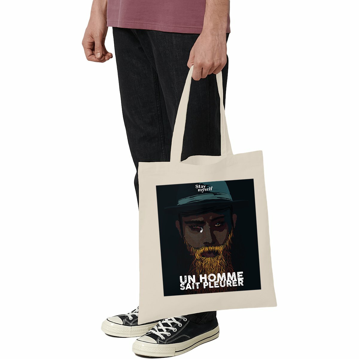 Image front Tote-bag léger - Un homme sait pleurer