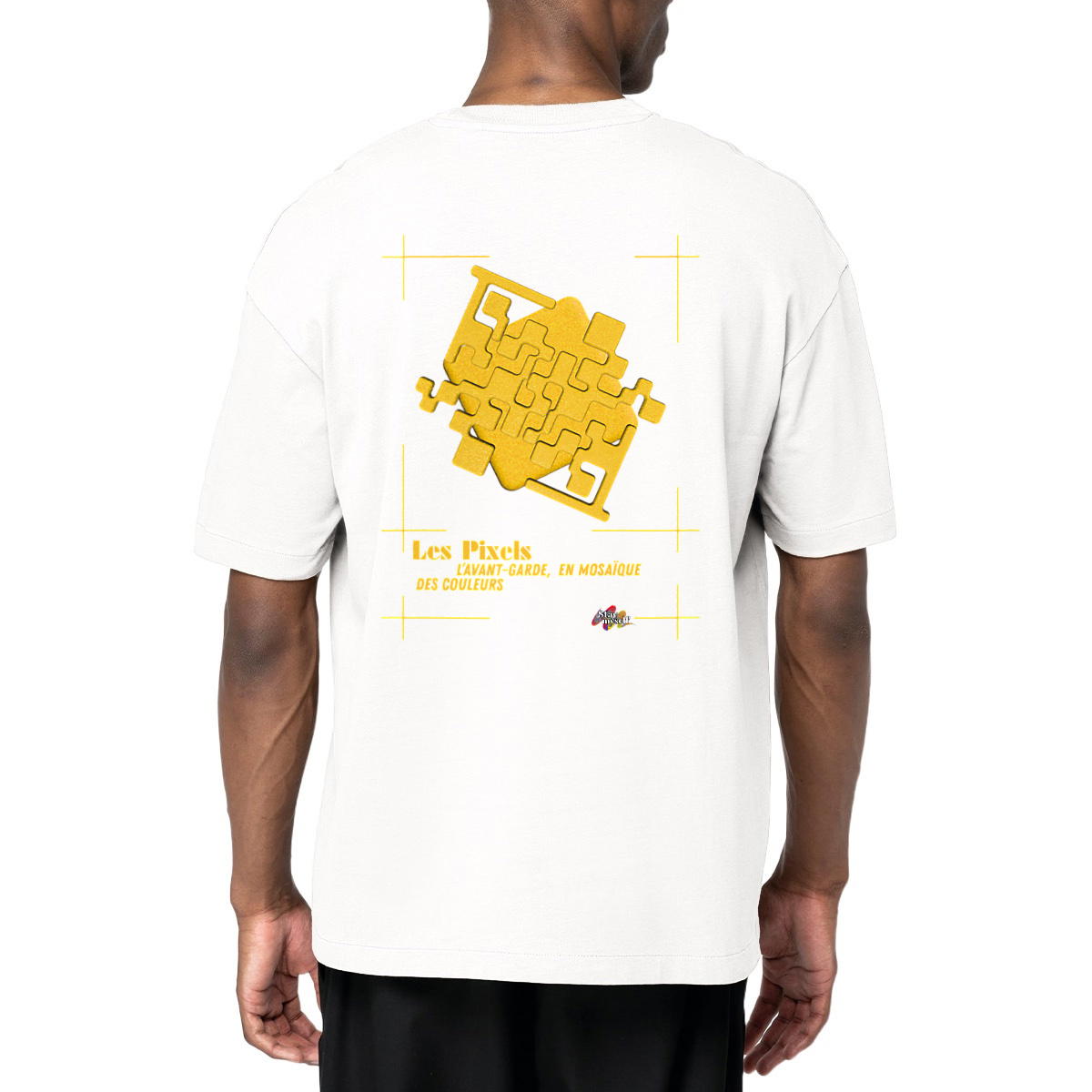 Image front T-shirt Oversize - Tableau 3D - Mosaïque de Pixels