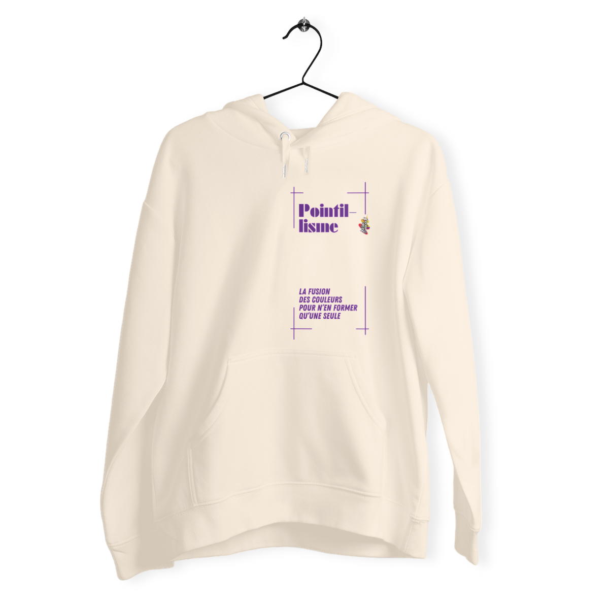 Image back Sweat épais - Tableau 3D - Fusion Coloré