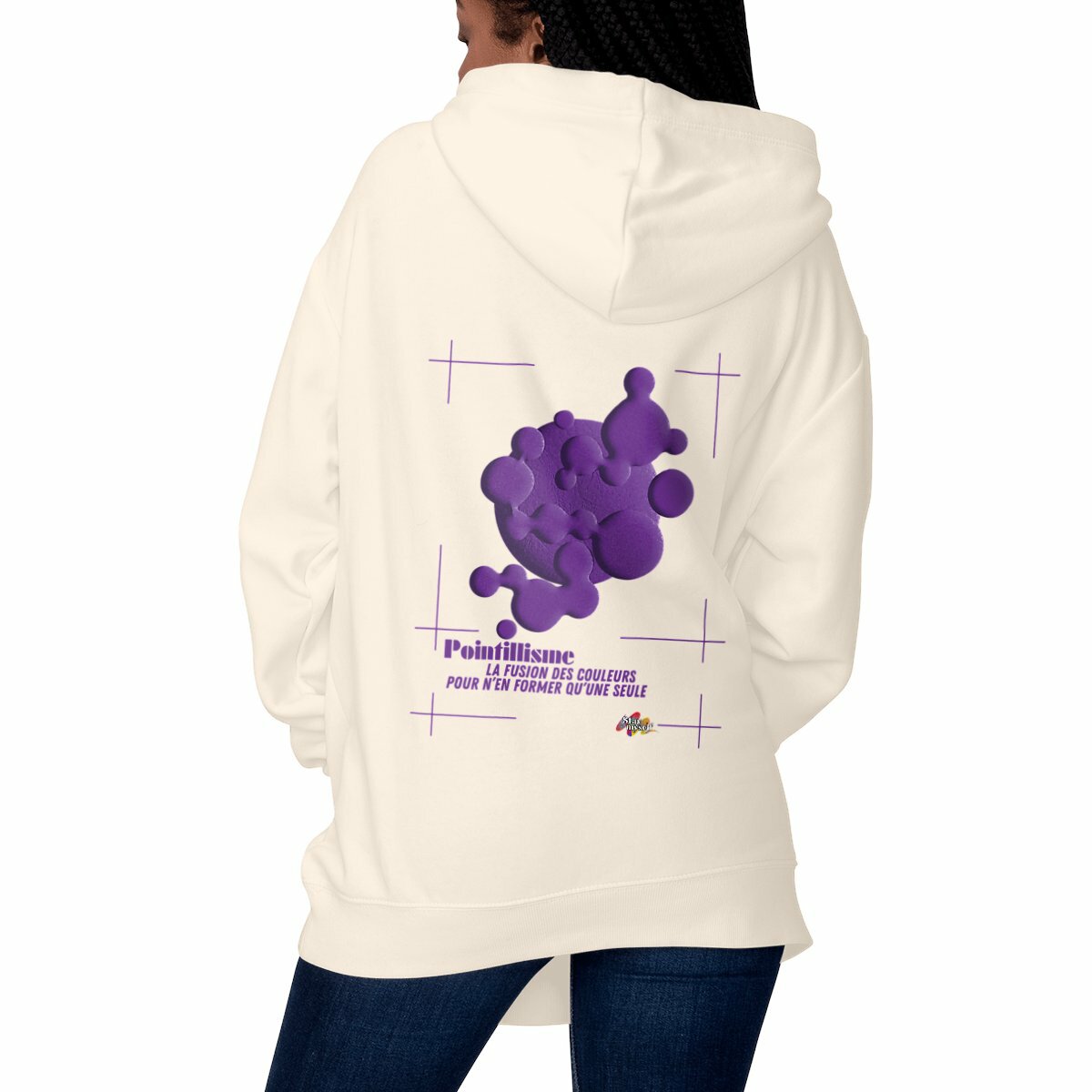Image front Sweat épais - Tableau 3D - Fusion Coloré