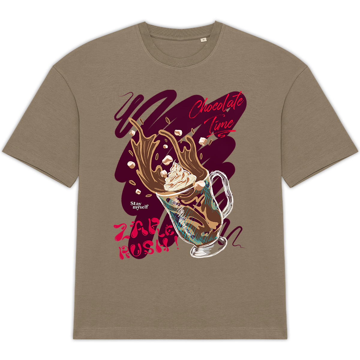 Image back T-shirt Oversize - ZAP le Rush - Chocolate Time