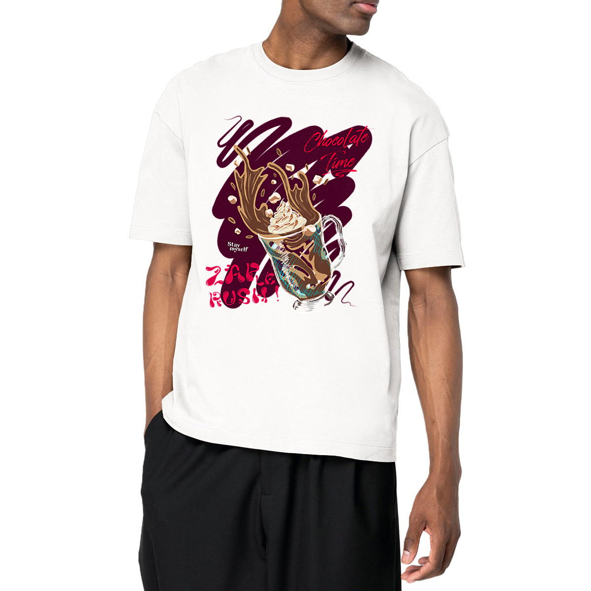 Image front T-shirt Oversize - ZAP le Rush - Chocolate Time