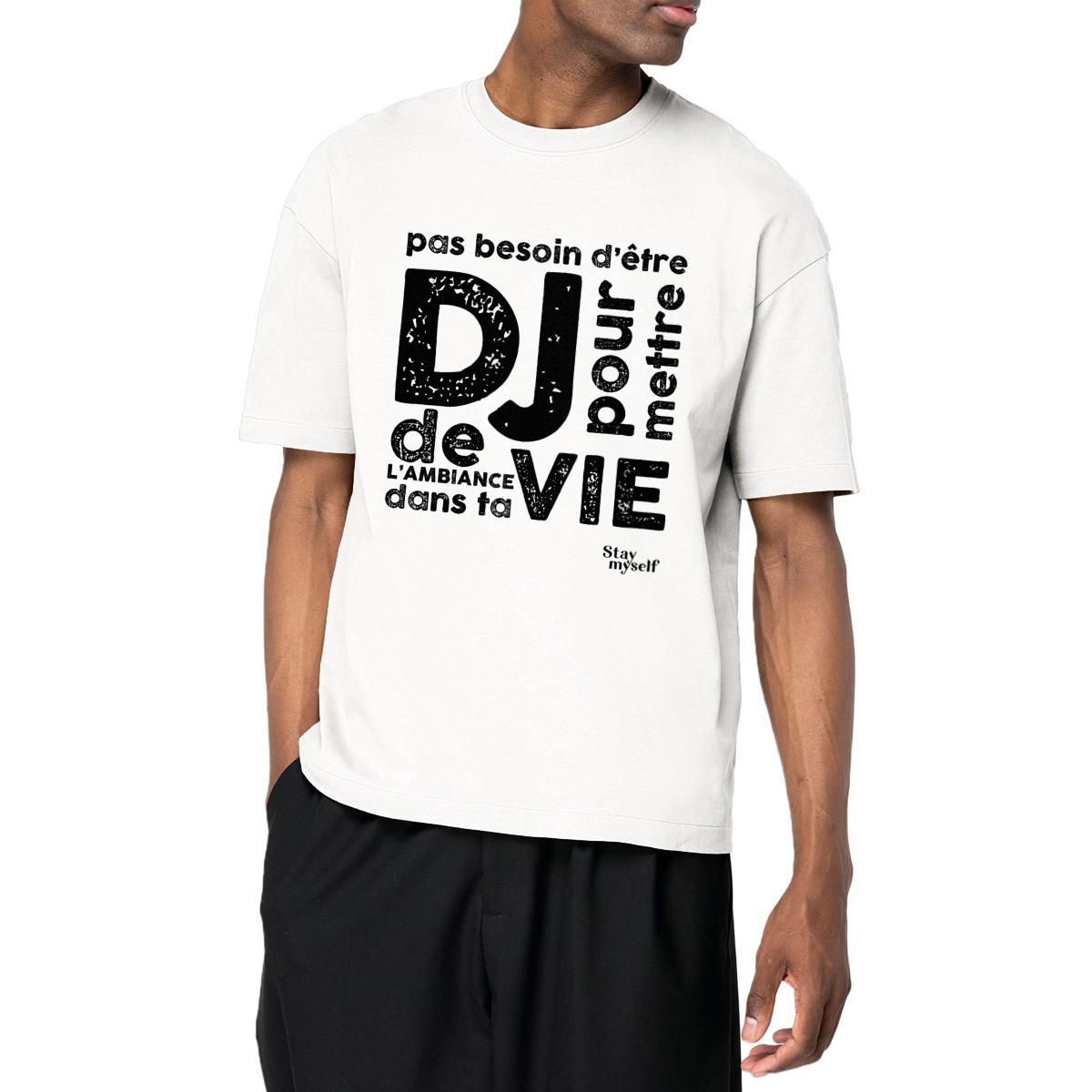 Image front T-shirt Oversize - DJ Black