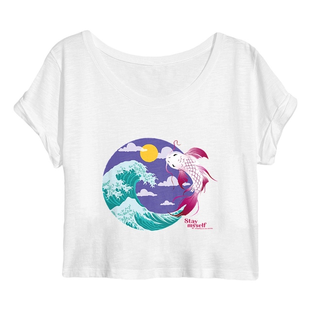 Image back Crop Top - Circle Carpe Koi