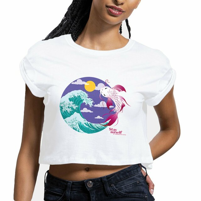 Image front Crop Top - Circle Carpe Koi