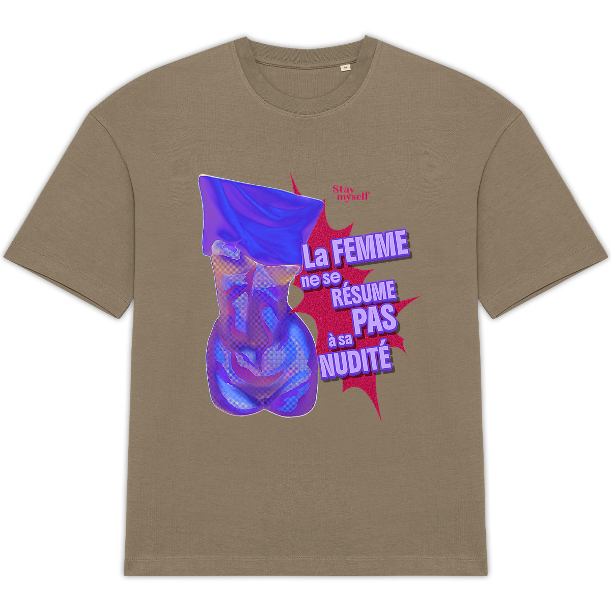 Image back T-shirt Oversize - STATUER no excuses - PWR