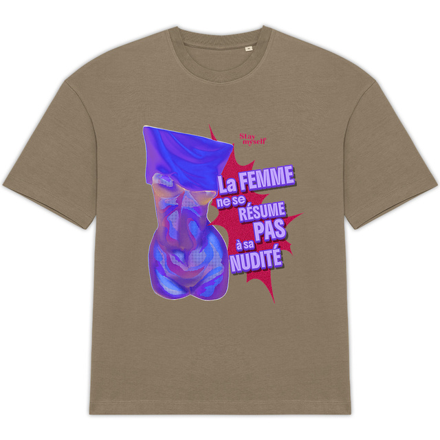 Image back T-shirt Oversize - STATUER no excuses - PWR