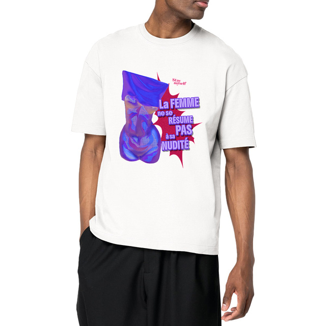 Image front T-shirt Oversize - STATUER no excuses - PWR