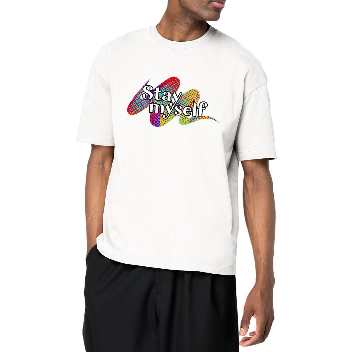 Image front T-shirt Oversize - Stay myself Signature