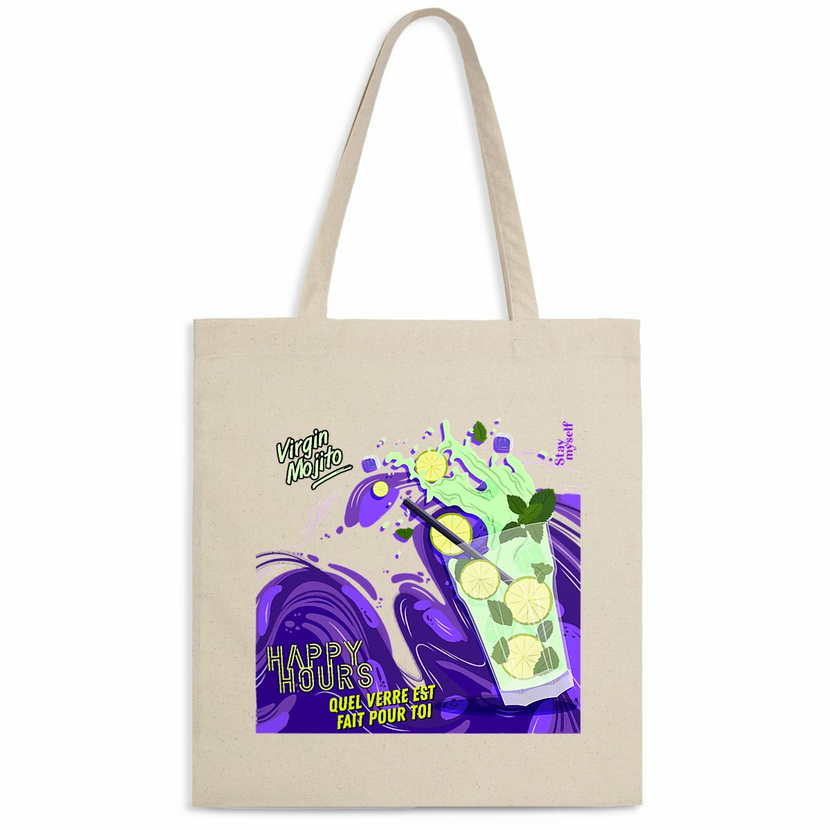 Image back Tote-bag léger - Happy Hours Mocktails - Virgin Mojito