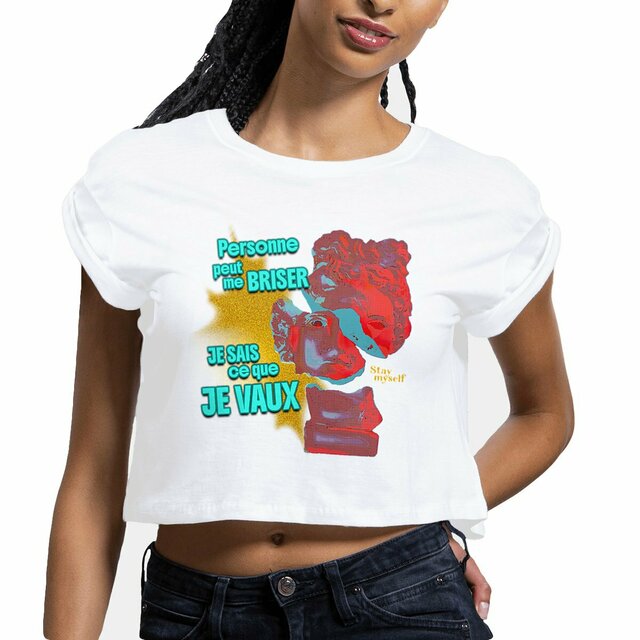 Image front Crop Top - STATUER no excuses - Moi même