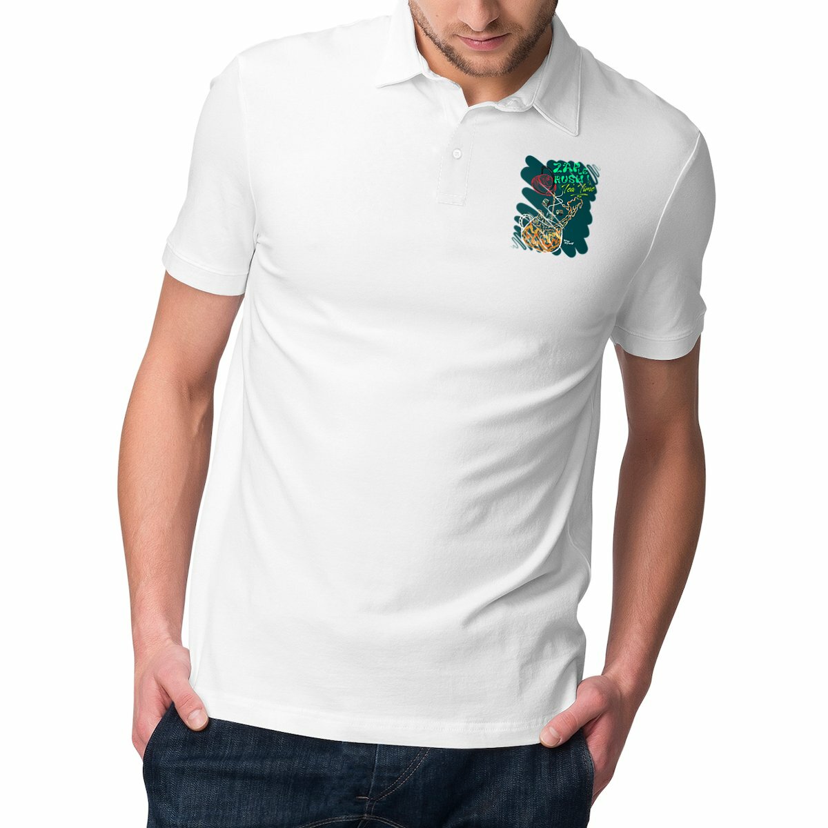 Image front Polo Homme - ZAP le Rush - Tea Time