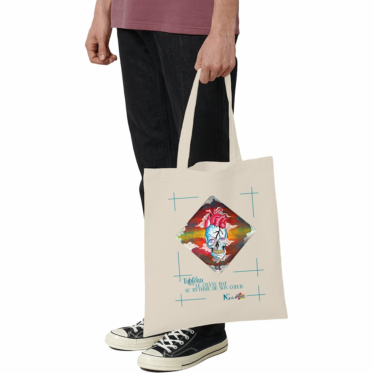 Image front Tote-bag léger - Tableau - Au Rythme du Cœur
