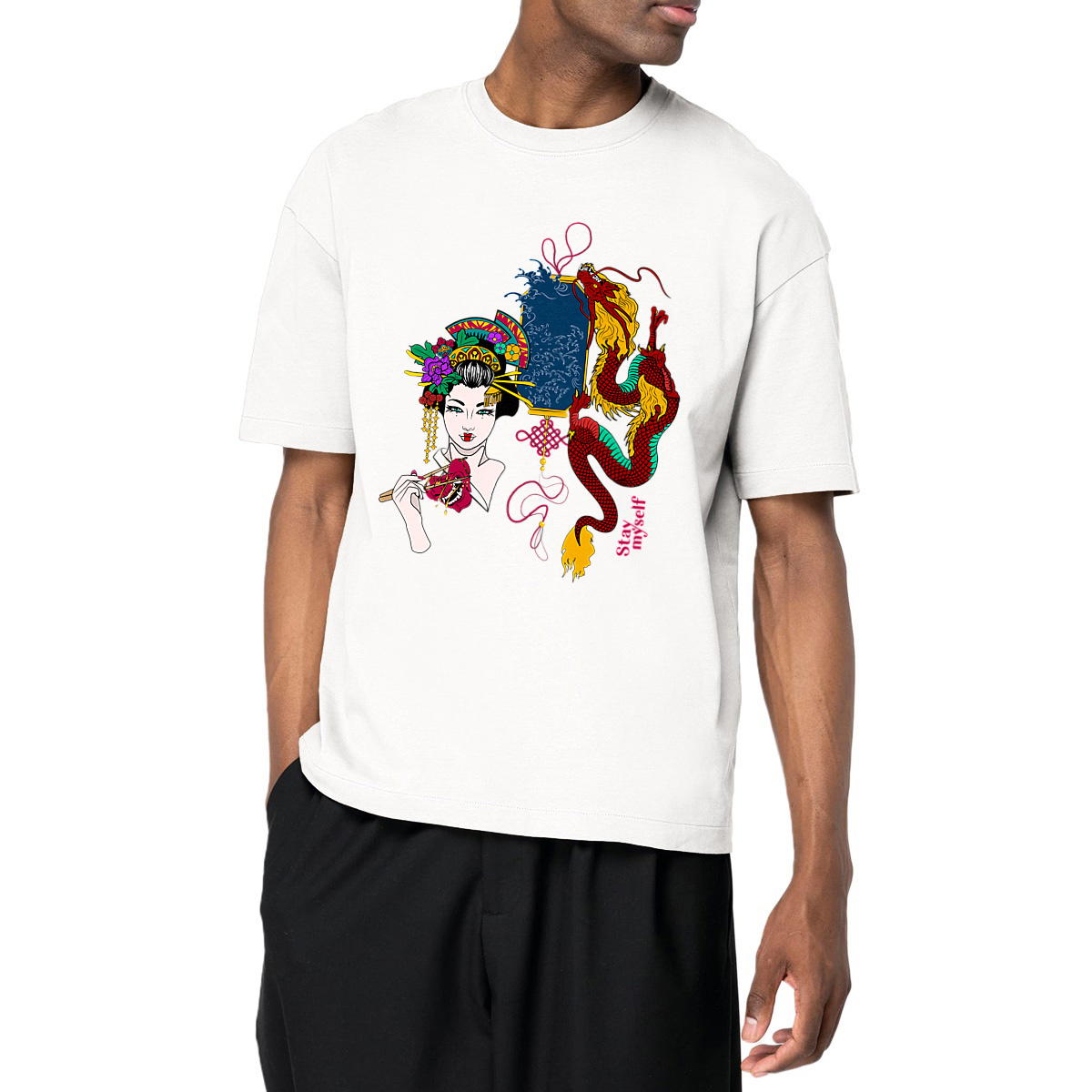 Image front T-shirt Oversize - Traditionnel Japonais
