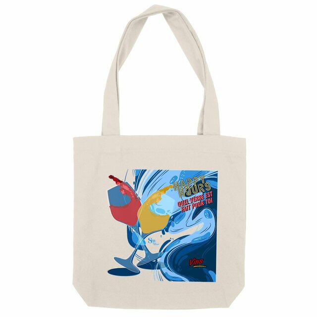 Image back Tote-bag - Happy Hours - Vins