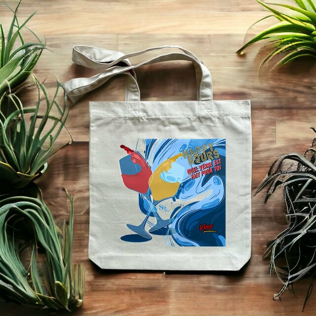 Image front Tote-bag - Happy Hours - Vins