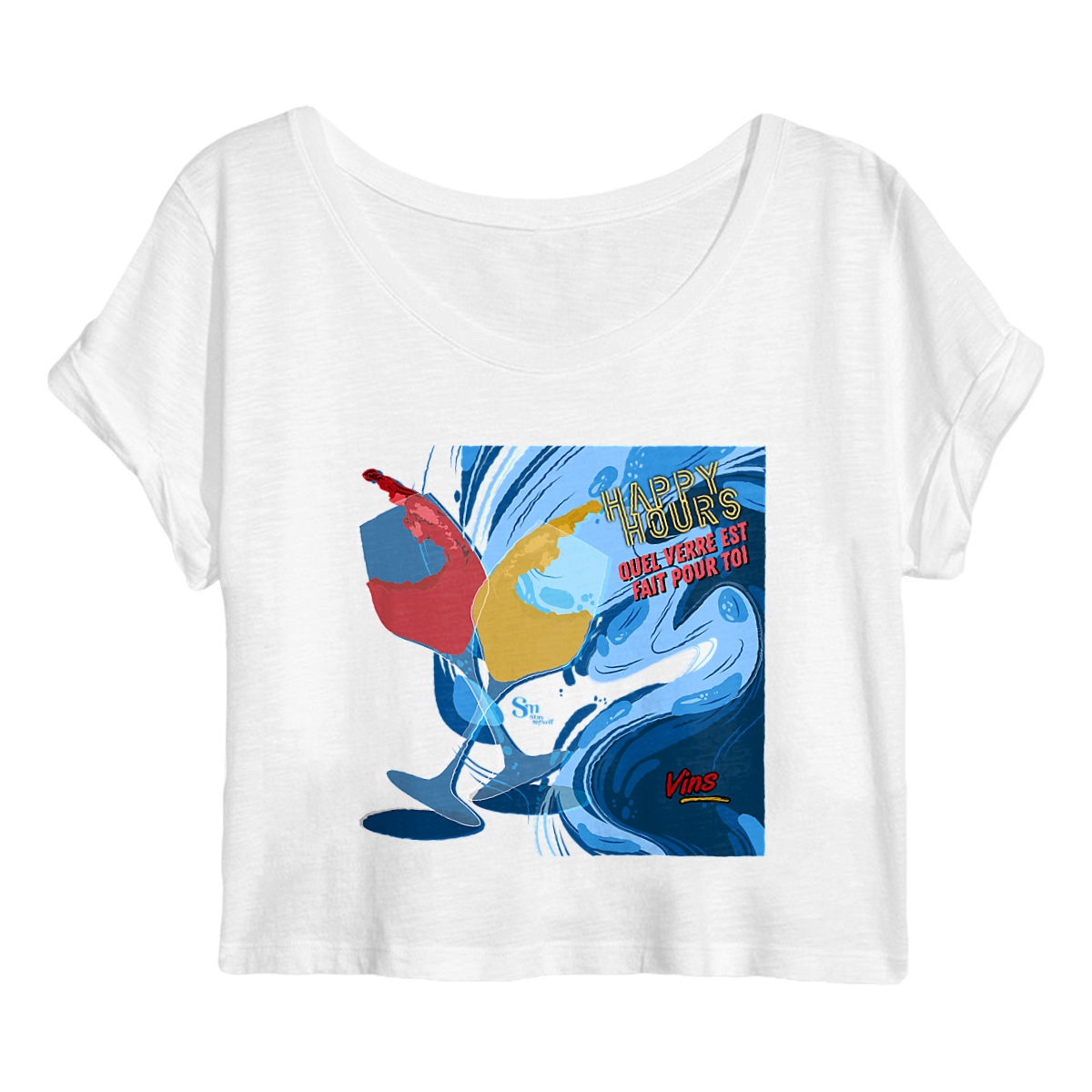 Image back Crop Top - Happy Hours - Vins