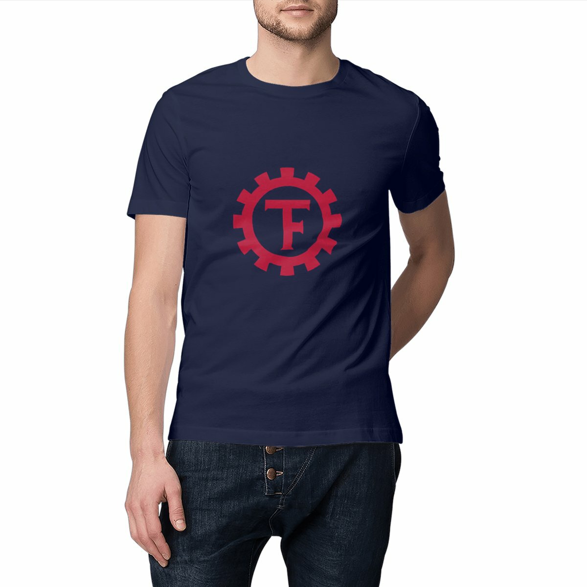 Image front T(F)-skjorta med stort tryck (röd logo)