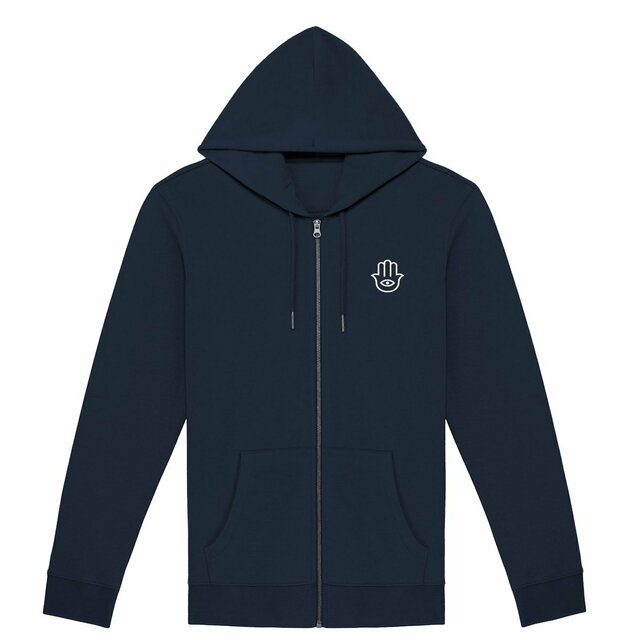 Sweat à capuche zippé unisexe “SABR. SHUKR. SALAH.” — Éthique & Foi