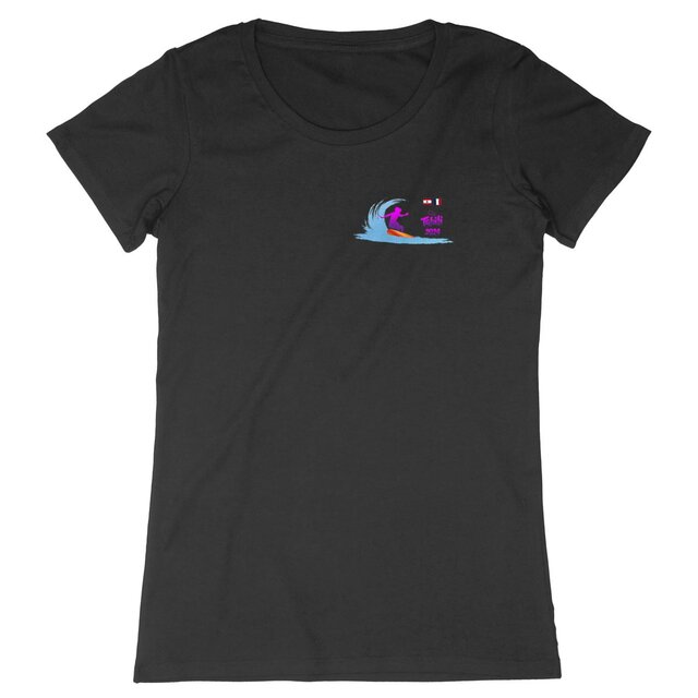 Image back 2024 Surf Tahiti Teahupoo T-shirt Femme Premium Plus
