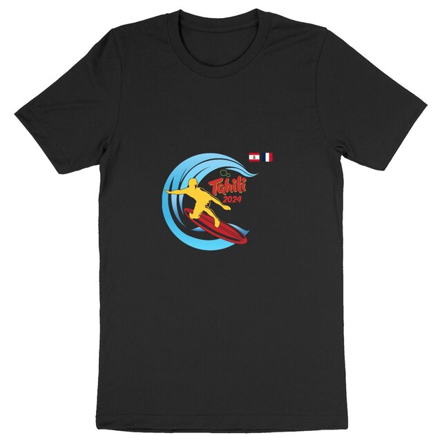 Image back 2024 Surf Tahiti Homme Teahupoo T-shirt Unisexe épais Premium Plus