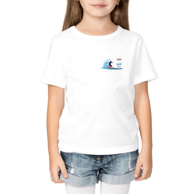 Image front Tahiti 2024 Surf Teahupoo T-shirt Enfant Premium Plus surfeuse